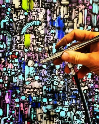 #serie #edition #canvas #painting #acrylic #airbrush #contemporaryart #michalskapa #studio #atelier #allover